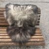 Isländisches Lammfell vanilleweiss mit schwarzen Spitzen, Grösse L – Fell-Shop.ch Zürich