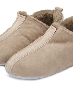 Lammfellhausschuh Damen, Farbe Stone – Fell-Shop.ch Zürich