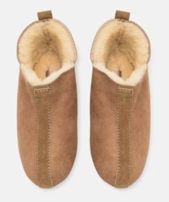 Lammfellhausschuh Kids, Farbe Cognac – Fell-Shop.ch Zürich