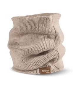 Alpaka Loopschal in feinem Rippstrick, Farbe taupe (braun) – Fell-Shop.ch Zürich