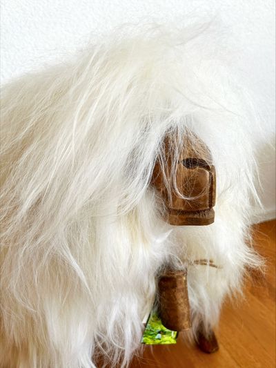 Fellhocker_Schaf- Greta, Lammfell, naturweiss
