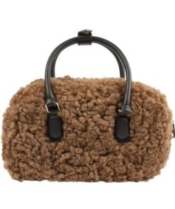 Henkeltasche-choco -curlyLammfell